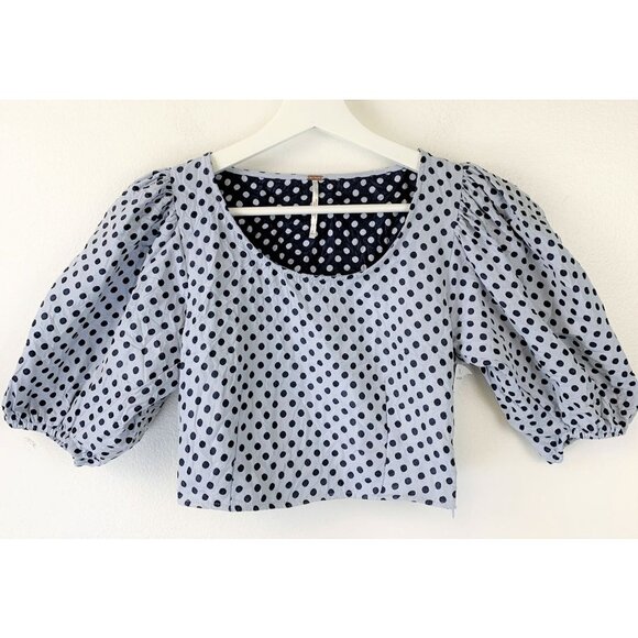NWT Free People Puff Sleeve top blouse Size 0 - Picture 2 of 9